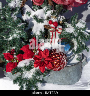 Il Parkside Pioneer Patch a Natale con neve invernale in Winkler, Manitoba, Canada. Foto Stock