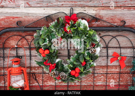 Decorazioni di Natale presso il Parkside Pioneer Patch, Winkler, Manitoba, Canada. Foto Stock