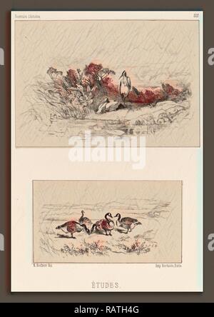 Karl Bodmer, Etudes, Svizzera, 1809 - 1893, litografia. Reinventato da Gibon. Arte Classica con un tocco di moderno reinventato Foto Stock