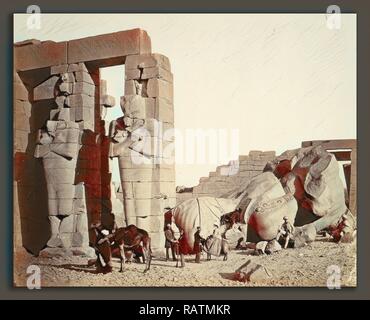Francis Frith, Il Ramasseum di El-Kurneh, Tebe, a prima vista, britannico, 1822 - 1898, c. 1857, albume stampa da reinventato Foto Stock