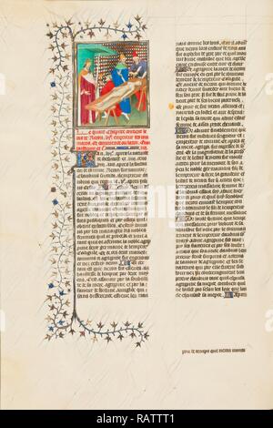 Nero Entra in pausa per un drink durante la mutilazione del suo corpo della madre, sconosciuto, Parigi, Francia, Europa, circa 1413 - 1415 reinventato Foto Stock