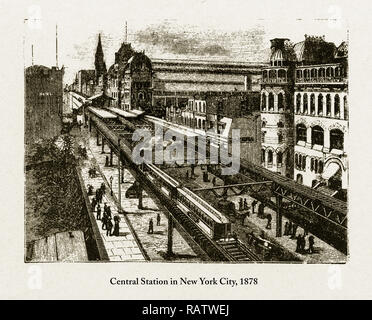 La stazione centrale di New York City incisione Vittoriano, 1878 Foto Stock