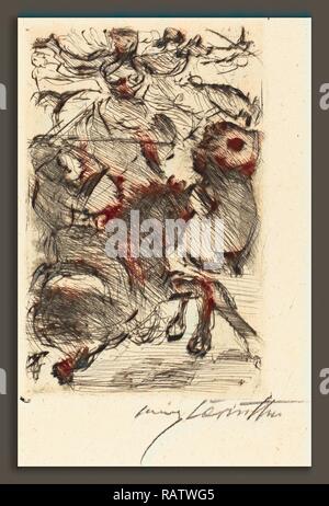 Lovis Corinth, Adhba il cammello (Adhba die Kamelin), tedesco, 1858 - 1925, 1919, puntasecca in nero su carta intessuta reinventato Foto Stock