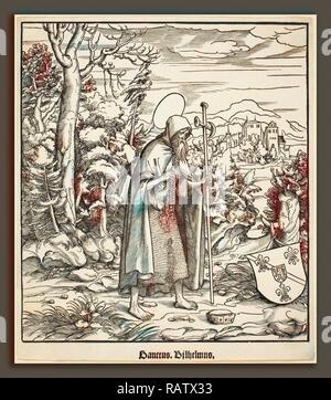 Leonhard Beck (tedesco, c. 1480 - 1542), Saint Bilhelmus, 1516-1518, xilografia. Reinventato da Gibon. Arte Classica con un reinventato Foto Stock