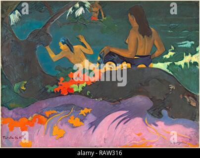 Paul Gauguin, francese (1848-1903), Fatata te Miti (sul mare), 1892, olio su tela. Reinventato da Gibon. Arte Classica reinventato Foto Stock