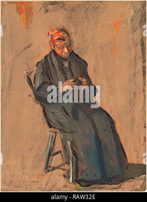 Thomas Eakins, il chaperone, Americano, 1844-1916, c. 1908, olio su tela. Reinventato da Gibon. Arte Classica con un reinventato Foto Stock