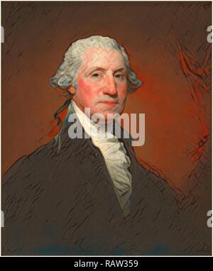 Gilbert Stuart, George Washington (Vaughan-Sinclair ritratto), Americano, 1755-1828, 1795, olio su tela. Reinventato Foto Stock