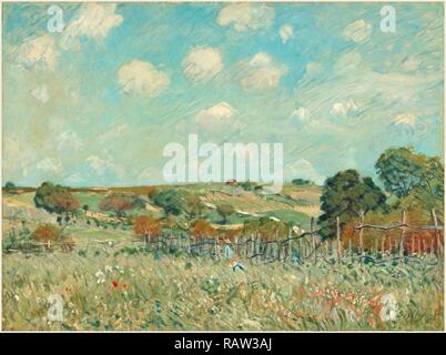 Alfred Sisley, Prato, Francese, 1839-1899, 1875, olio su tela. Reinventato da Gibon. Arte Classica con un tocco di moderno reinventato Foto Stock