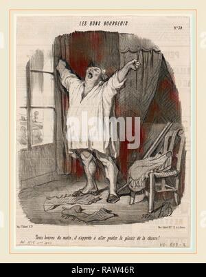 Honoré Daumier, Trois Heures du matin..., Francese, 1808-1879, 1847, litografia su carta da giornale. Reinventato Foto Stock