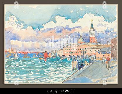 Henri Edmond Cross, Venezia, francese, 1856 - 1910, c. 1903, acquerello su gesso nero. Reinventato da Gibon. Classic reinventato Foto Stock