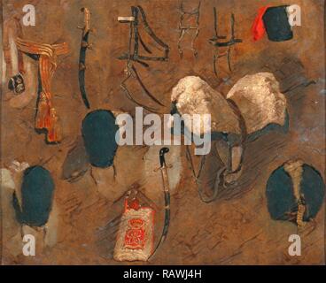 Studi di Abbigliamento Militare: uno studio per "la battaglia di Waterloo', George Jones, 1786-1869, British. Reinventato Foto Stock