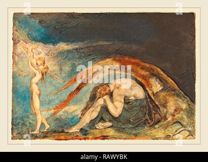 William Blake, British (1757-1827), Sogno di Thiralatha [dall' America,' annullata piastra d], c. 1794-1796, rilievo reinventato Foto Stock
