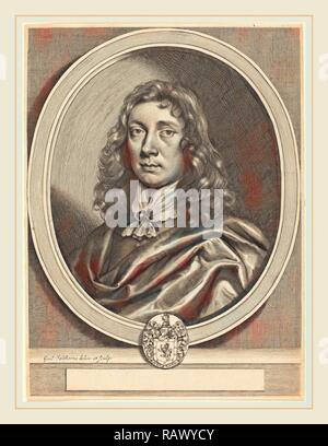 William Faithorne dopo Robert Walker,inglese, (1616-1691), Sir Robert Henley, Bart., incisione. Reinventato Foto Stock