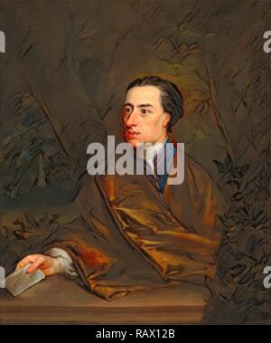 Alexander Pope, Jonathan Richardson The Elder, 1665-1745, British. Reinventato da Gibon. Arte Classica con un moderno reinventato Foto Stock