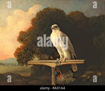 La Groenlandia Gyr Falcon Falcon firmata e datata, centro inferiore: 'Geo Stubbs pinxit 1780', George Stubbs, 1724-1806 reinventato Foto Stock