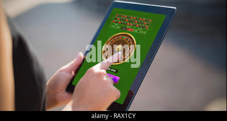 Immagine composita del gioco della roulette online Foto Stock