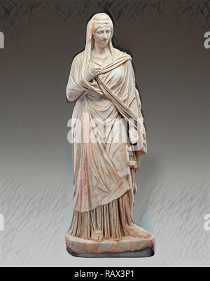 Ritratto di Faustina il sambuco, sconosciuto, Impero Romano, 140 - 160, marmo, oggetto: H: 209 cm (H: 82 5/16 in reinventato Foto Stock