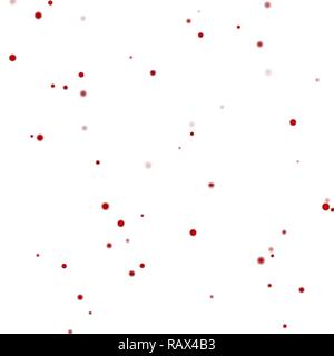 La caduta di gocce di colore rosso con sfondo bianco Foto Stock