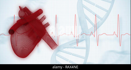 Immagine composita di immagine 3d del cuore umano Foto Stock