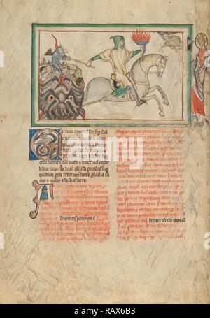 L'APERTURA DEL QUARTO SIGILLO: il quarto cavaliere, sconosciuto, Londra (probabilmente), l'Inghilterra, l'Europa, circa 1255 - 1260 reinventato Foto Stock