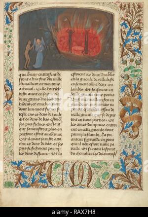 La Bestia Acheronte, Simon Marmion, fiammingo, attivo 1450 - 1489, Gand, Belgio, Europa, 1475, tempere, oro reinventato Foto Stock