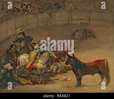 La corrida, La Suerte de Varas, Francisco José de Goya y Lucientes (Francisco de Goya), spagnolo, 1746 - 1828, 1824, Olio reinventato