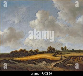 Paesaggio con un Wheatfield, Jacob van Ruisdael, Olandese, 1628/1629 - 1682, circa tardi 1650s - presto 1699s, olio su reinventato Foto Stock