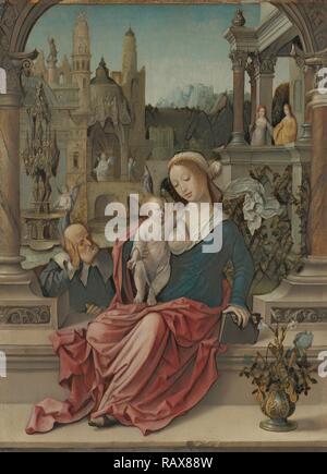 La Santa Famiglia, Jan Gossaert (chiamato Mabuse), Netherlandish, circa 1478 - 1532, circa 1507 - 1508, olio su pannello reinventato Foto Stock