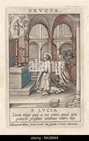 Virtù di devoti, Hieronymus WIERIX, 1563 - prima del 1619. Reinventato da Gibon. Arte Classica con un tocco di moderno reinventato Foto Stock