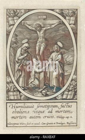 La crocifissione di Cristo, Hieronymus WIERIX, 1563 - prima del 1619. Reinventato da Gibon. Arte Classica con un tocco di moderno reinventato Foto Stock