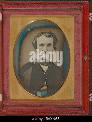 Ritratto di Edgar Allan Poe, Sconosciuto maker, American fine Maggio - primi di giugno 1849, Daguerreotype, 1/2 piastra, Immagine: 12 reinventato Foto Stock