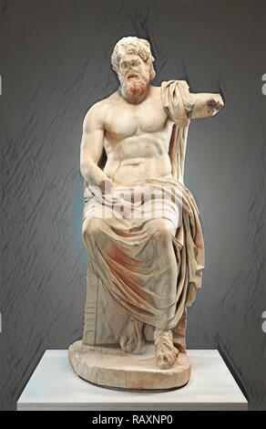 Statua di Giove (Marbury Hall Zeus), sconosciuto, 1° secolo, marmo, oggetto: H: 207 x W: 100 x D: 62,5 cm (81 1/2 x reinventato Foto Stock