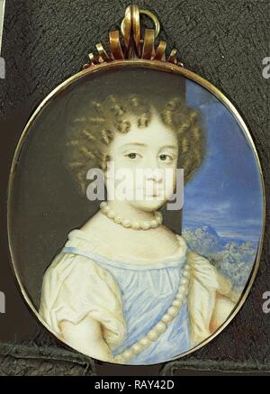 Maria Stuart, 1662-95, poi moglie di Willem III,come un bambino attribuita a Richard Gibson, 1665 - 1675, Ritratto reinventato Foto Stock