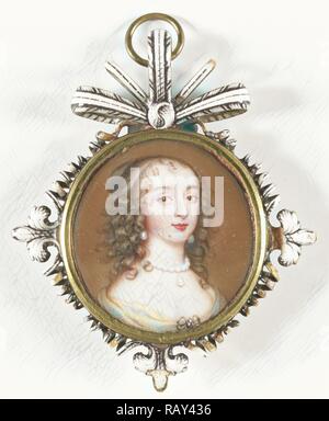 Maria Stuart, 1631-60, moglie di Guglielmo II, attribuita a Jean Petitot, le vieux, 1645 - 1650, Ritratto reinventato in miniatura Foto Stock