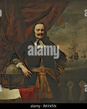Michiel de Ruyter come Lieutenant-Admiral,Michiel Adriaenszoon de Ruyter,l'ammiraglio olandese famoso per il suo ruolo nell'Anglo reinventato Foto Stock