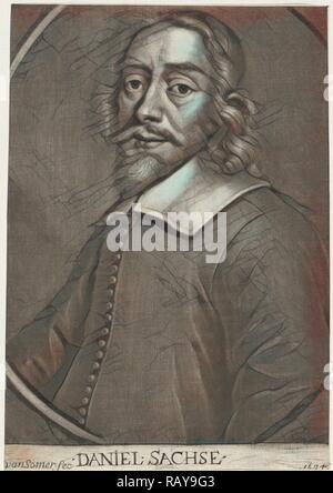 Ritratto di Daniel Sachse, Jan van Somer, 1674. Reinventato da Gibon. Arte Classica con un tocco di moderno reinventato Foto Stock