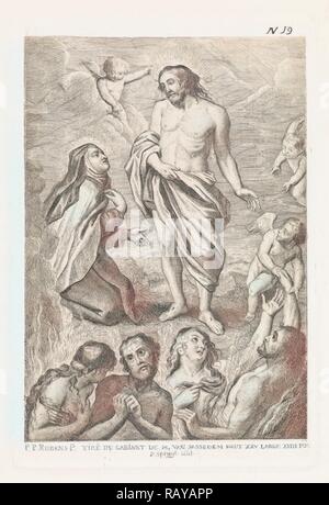 Cristo e Santa Teresa, Philippe Lambert Joseph Spruyt, 1747 - 1801. Reinventato da Gibon. Arte Classica con un moderno reinventato Foto Stock