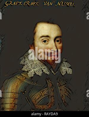 Ritratto di Ernst Johan I, conte di Nassau-Siegen, officina di Jan Antonisz van Ravesteyn, c. 1609 - c. 1633 reinventato Foto Stock