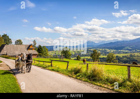 ZAKOPANE (Polonia), 16 settembre 2018: estate panorama di montagne Tatry e il Monte Rysy, frazioni di Zakopane città, Polonia meridionale Foto Stock