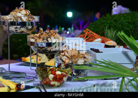 Marocchino il cibo a buffet, il Ramadan Iftar fine wedding Foto Stock