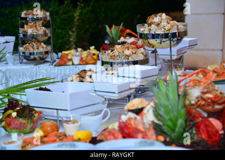 Marocchino il cibo a buffet, il Ramadan Iftar fine wedding Foto Stock