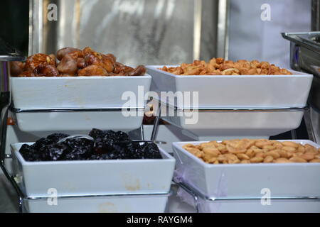 Marocchino il cibo a buffet, il Ramadan Iftar fine wedding Foto Stock