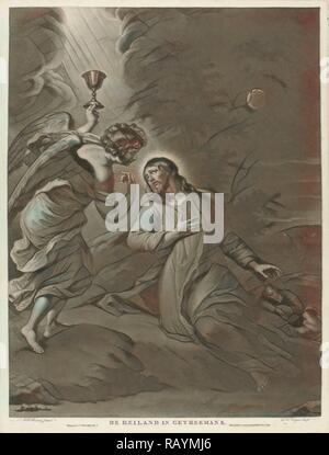 Cristo nel giardino del Getsemani. Charles Howard Hodges, Evert Maaskamp, 1808. Reinventato da Gibon. Arte Classica con un reinventato Foto Stock
