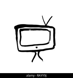 TV icona grunge. Illustrazione Vettoriale. Illustrazione Vettoriale