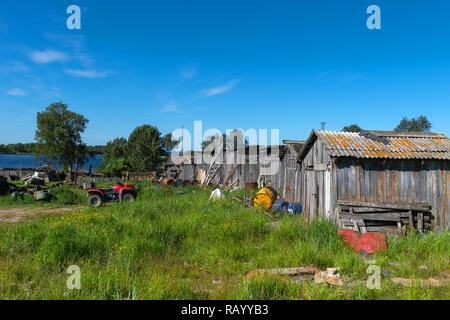 SOLOVKI, Repubblica di Carelia, Russia - 25 giugno 2018: Villaggio Solovetsky sull isola Solovki. L'Arcipelago di Solovetsky, regione di Arkhangelsk, Russia Foto Stock