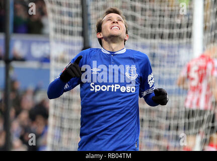 BERNARD celebra il traguardo, Everton FC V LINCOLN CITY, Everton FC V LINCOLN CITY, EMIRATES FA Cup, 2019 Foto Stock