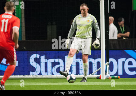 Glasgow, Regno Unito, 5 gennaio 2019v Galles Scozia, 2019 Sixes Star, calcio, SSE idro, Glasgow, Regno Unito - 5 Jan 2019; azione Credit: Scottish Borders Media/Alamy Live News Foto Stock