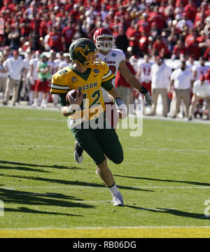 Il 5 gennaio 2019. Gen 5, 2019. Frisco, TX, Stati Uniti -Nord Dakota State EASTON STICK(12) punteggi nella prima metà del campionato FCS a Toyota Stadium. Credito: Jerome Hicks/ZUMA filo/Alamy Live News Foto Stock