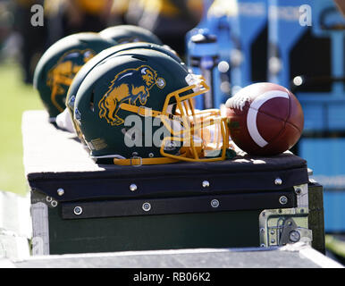 Il 5 gennaio 2019. Gen 5, 2019. Frisco, TX, Stati Uniti - un display del Dakota del Nord caschi di stato nella prima metà del campionato FCS a Toyota Stadium. Credito: Jerome Hicks/ZUMA filo/Alamy Live News Foto Stock