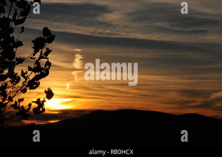 Sun Set Banner Elk NC Foto Stock